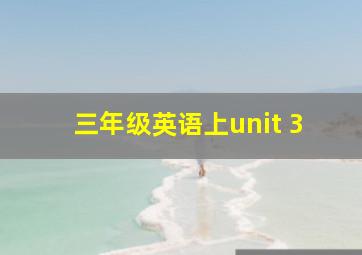 三年级英语上unit 3